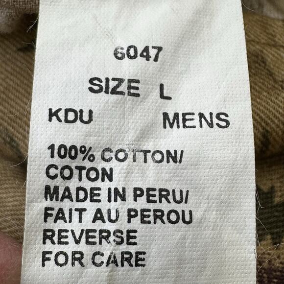 Vintage Woolrich Mens Long Sleeve Button Shirt Lrg brown green water fowl retro - Picture 9 of 15